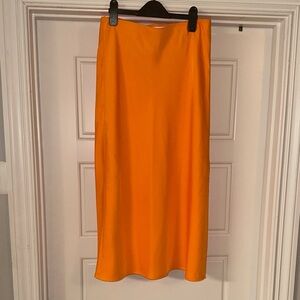 Elegant Orange Midi Skirt